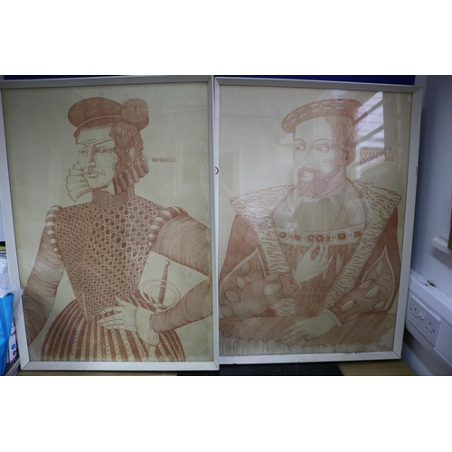 458 - 2 Large Pictures - One Depicting James Hepburn 4th Earl of Bothwell and the Second of James Stewart ... 