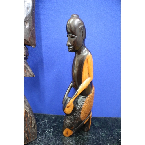 459 - 2 Carved Wooden Figurines/Plaques