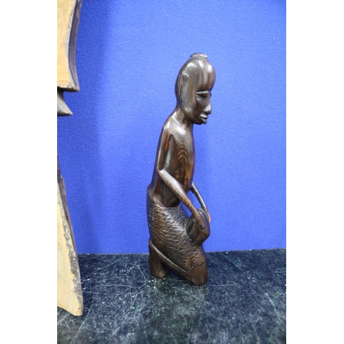 459 - 2 Carved Wooden Figurines/Plaques