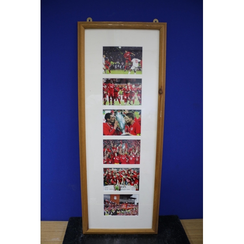 471 - Liverpool FC 2005 Celebratory Pictures in Frame, 31.5 x 83