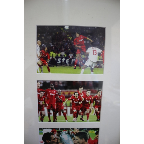 471 - Liverpool FC 2005 Celebratory Pictures in Frame, 31.5 x 83