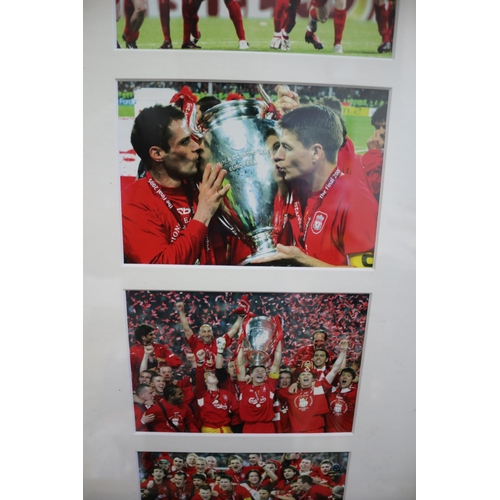 471 - Liverpool FC 2005 Celebratory Pictures in Frame, 31.5 x 83