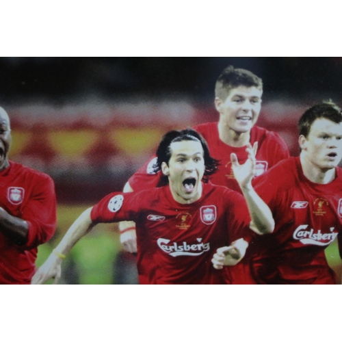 471 - Liverpool FC 2005 Celebratory Pictures in Frame, 31.5 x 83