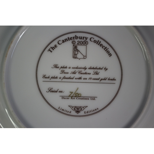 487 - 4 x The Canterbury Collection, 18 Carat Gold Bordered Collectors Plates, Limited Edition