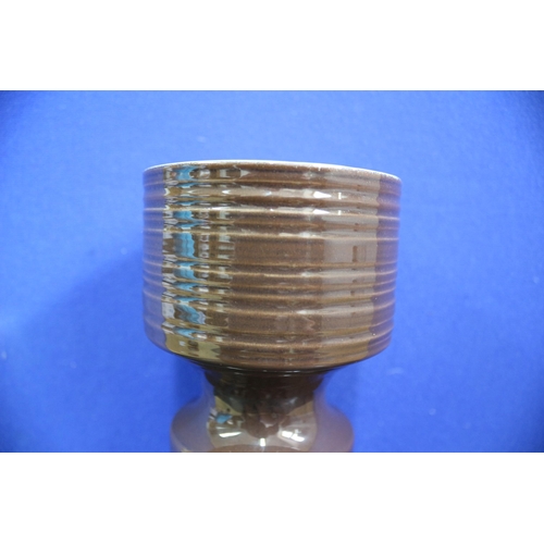 489 - Beswick Vase in Brown Hyacinth Style Mid Century, Ribbed, Marked 2161, 25.5cm