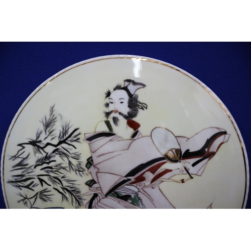 496 - Hand Painted by Olive M Walker Plate, 27cm diameter