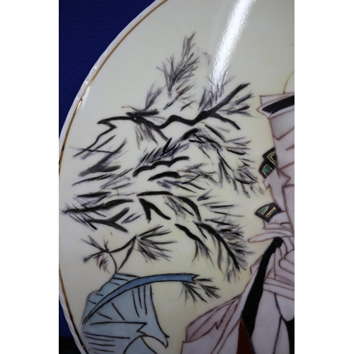 496 - Hand Painted by Olive M Walker Plate, 27cm diameter