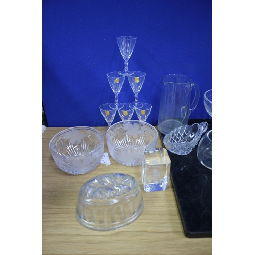 502 - Selection of Glass Items including Vintage Jelly Mould