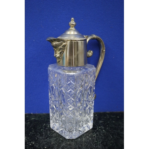 509 - Silver Plated Glass Jug, Heavy