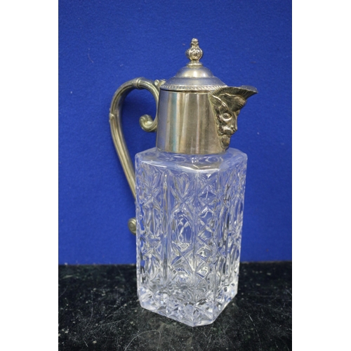 509 - Silver Plated Glass Jug, Heavy