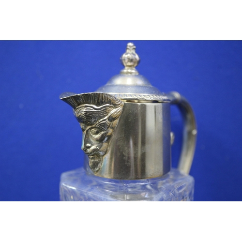 509 - Silver Plated Glass Jug, Heavy