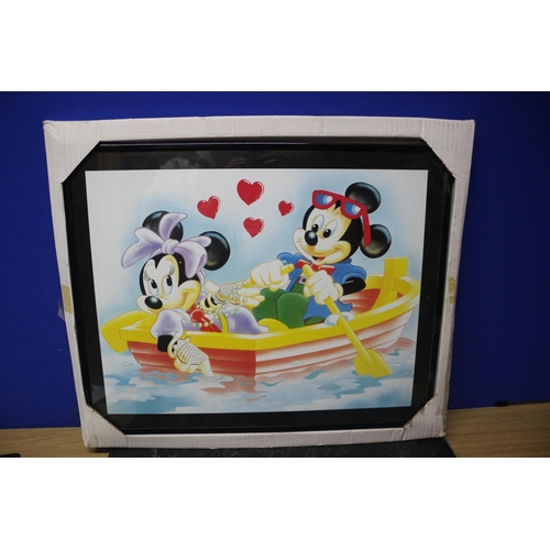 541 - Mickey & Minnie Mouse Print in Frame - 56 x 46cm