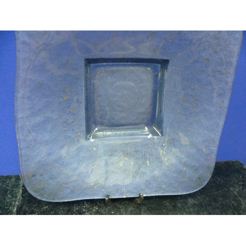 106 - Unusual square glass plate