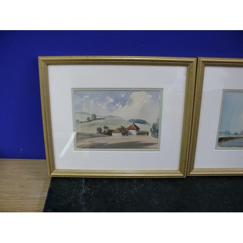 48 - 2 Watercolours of a cottage scence, signed John Worsdale, 28 x 24cm each