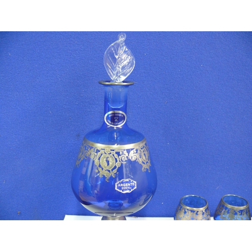 95 - Murano decanter and 6 Glass set in box