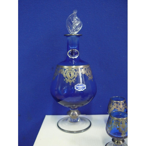 95 - Murano decanter and 6 Glass set in box