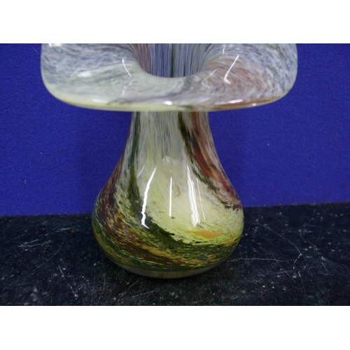 99 - Hand blown vase, in the form of a Orchid