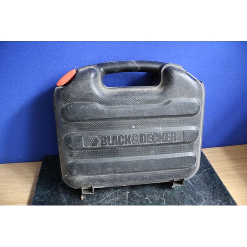 132 - Cased Black and Decker KA32OE Sander, Powers up