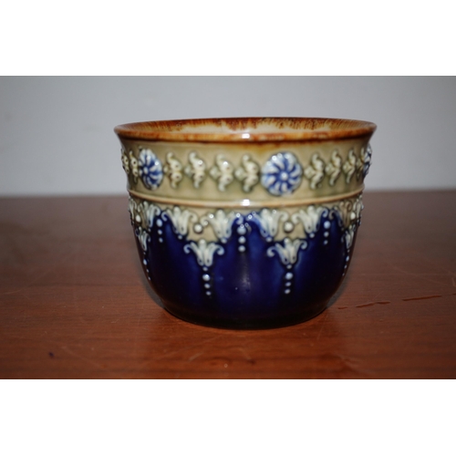 164 - Royal Doulton 6824 Blue Glaze Pot, 10cm Diameter