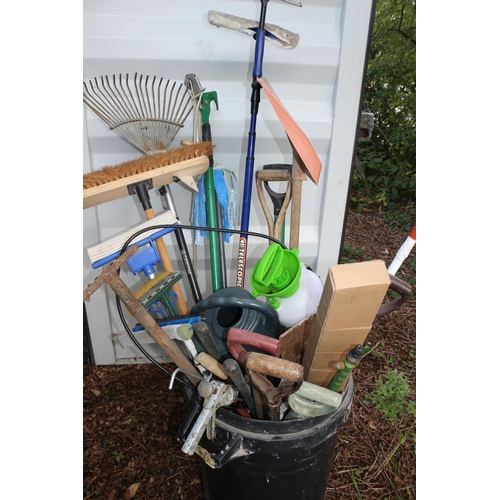 663 - Large Bin Full of Gardening Tools