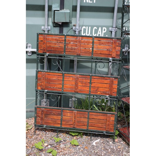 672 - 2 Garden Shelves on solid metal frames, 1 x 5 Shelf, 1 x 3 Shelf