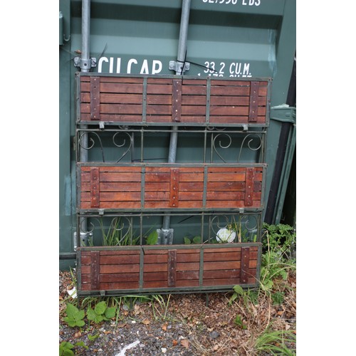 673 - 2 Garden Shelves on metal frames both with 3 Shelves