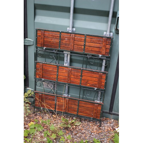 673 - 2 Garden Shelves on metal frames both with 3 Shelves