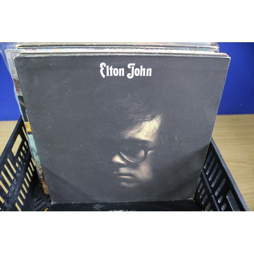 110 - Large Bundle of Records Including Elton John, Status Quo etc