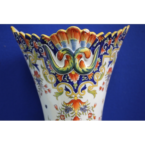 130 - Hand Painted, possibly Italian, 4 Foot Early 20th Century Vase With Markings, 27cm Tall