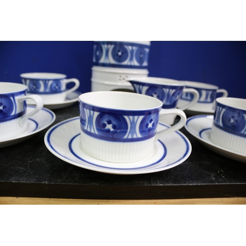 131 - Royal Worcester Blue and White Coffee Set, As New.