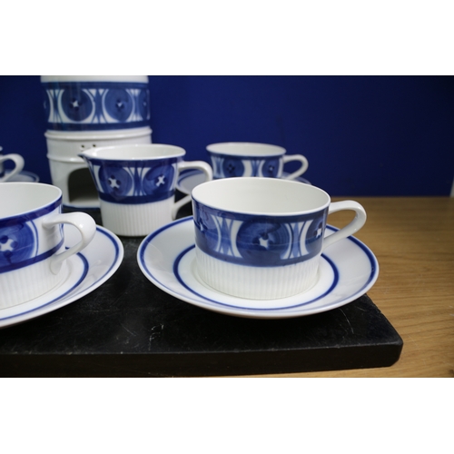 131 - Royal Worcester Blue and White Coffee Set, As New.