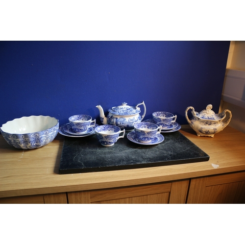 135 - Spode Blue and White Part Tea Set and Other Blue and White, Some A/F