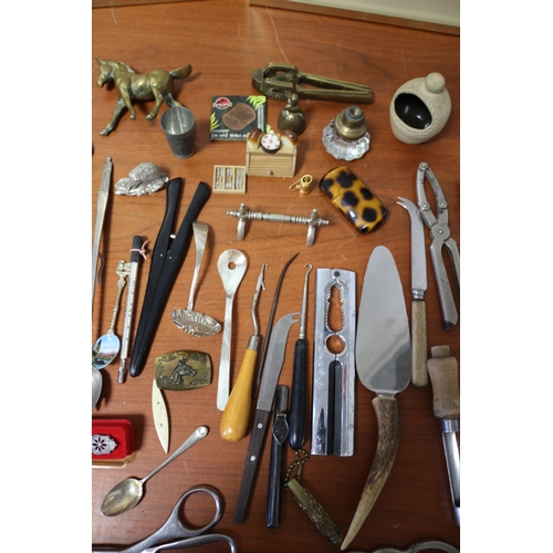 2 - Mixed Lot Including Brass Horse, Singer Scissors, Leather Tools etc.