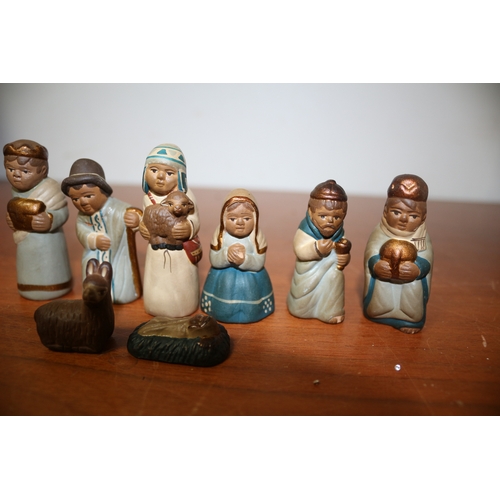 31 - Collection of Peruvian Hand Made Vintage Finger Puppet Nativity Items