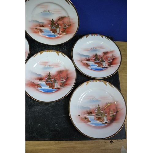 49 - Soho China, Hand Painted Plates, 18.5cm Diameter