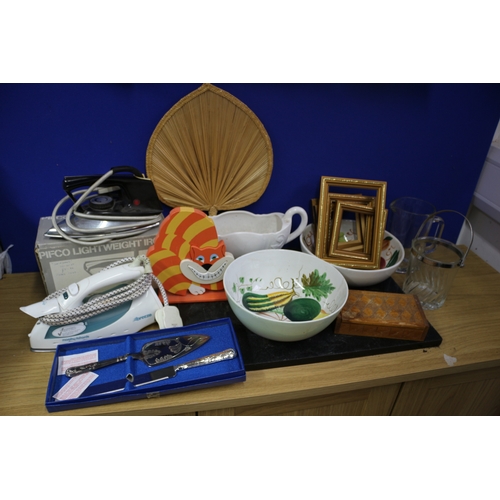 56 - Mixed Bundle Including Irons, Bowls and Frames