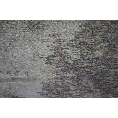 60 - Large Vintage Hanging Canvas Map, size not including brackets is 113cm Wide