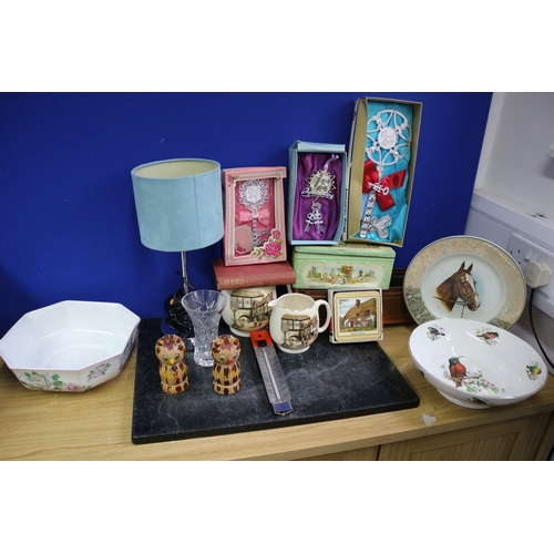 99 - Large Mixed Lot Including Graduated Jugs, Bird Footed Bowl, Lamp Etc