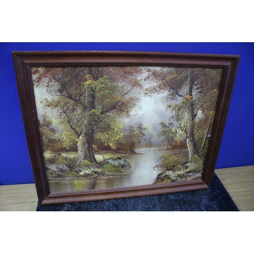 10 - Oil On Canvas of Woodland Scene, Signed I.Cafier, 45.5 x 35.5 cm