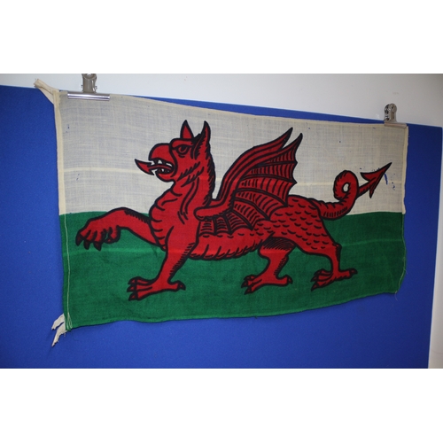 101 - Aged Welsh Flag 84 x 44 cm