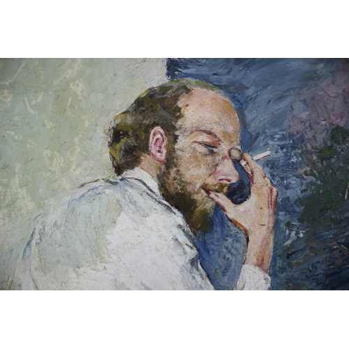 117 - Original Oil on Board, Believed To Be Of John Thornley Self Portrait, 35.5 x 33.5 CM