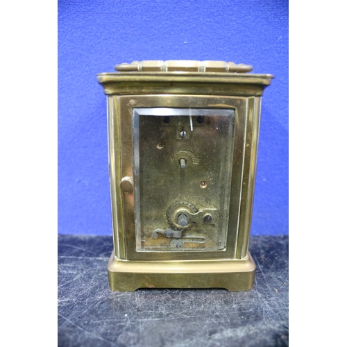 145 - Brass Mantle Clock with Key