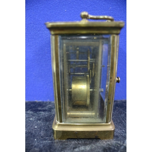 145 - Brass Mantle Clock with Key