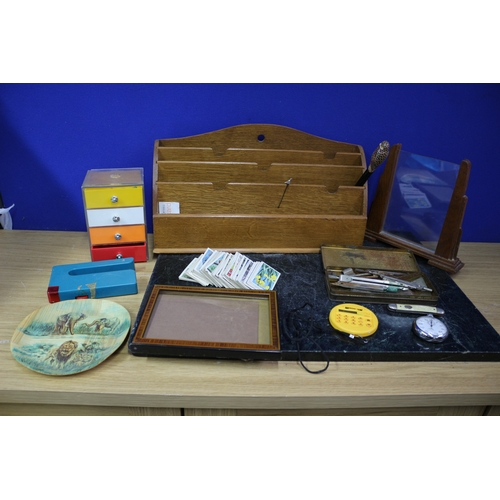 149 - Mid Century Desk Tidy & Stationery Items