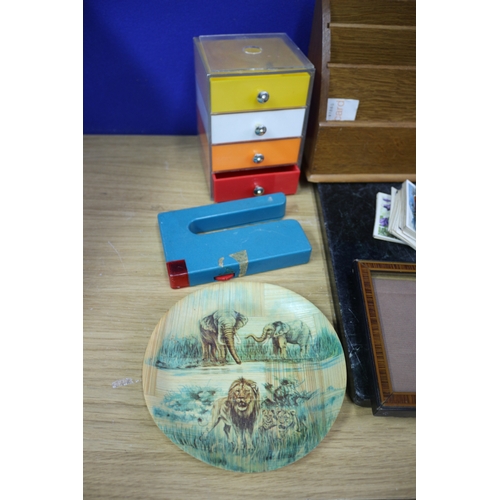 149 - Mid Century Desk Tidy & Stationery Items