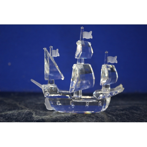 42 - Swarovski Galleon, 9cm Long x 9.5cm High