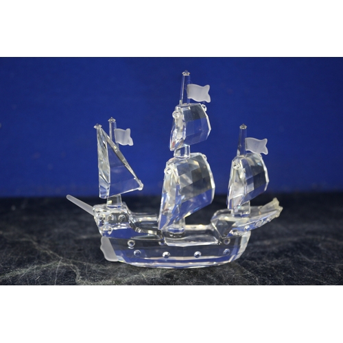 42 - Swarovski Galleon, 9cm Long x 9.5cm High