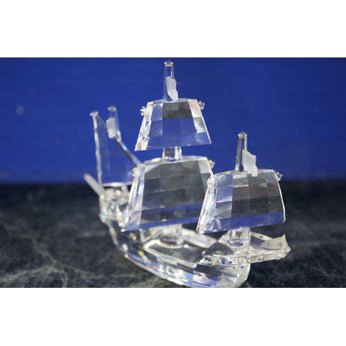 42 - Swarovski Galleon, 9cm Long x 9.5cm High