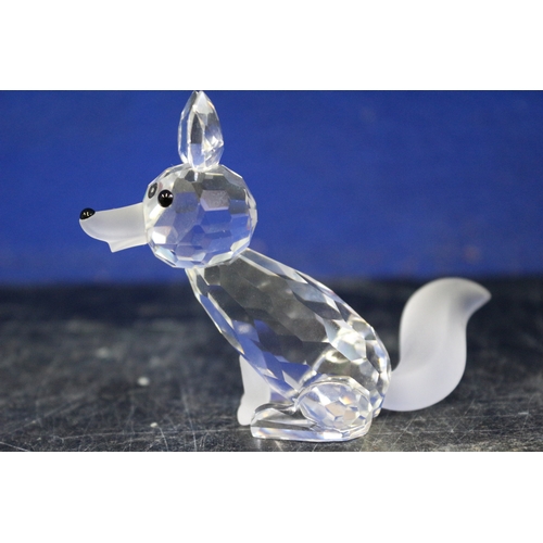 46 - Swarovski Fox With Frosted Legs, Tail and Muzzle, 6cm Tall