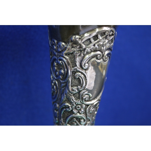 72 - Hallmarked Silver Nicely Detailed Vase, 59.2g, 12.5cm Tall